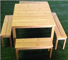 image  de Set Table + 4 bancs